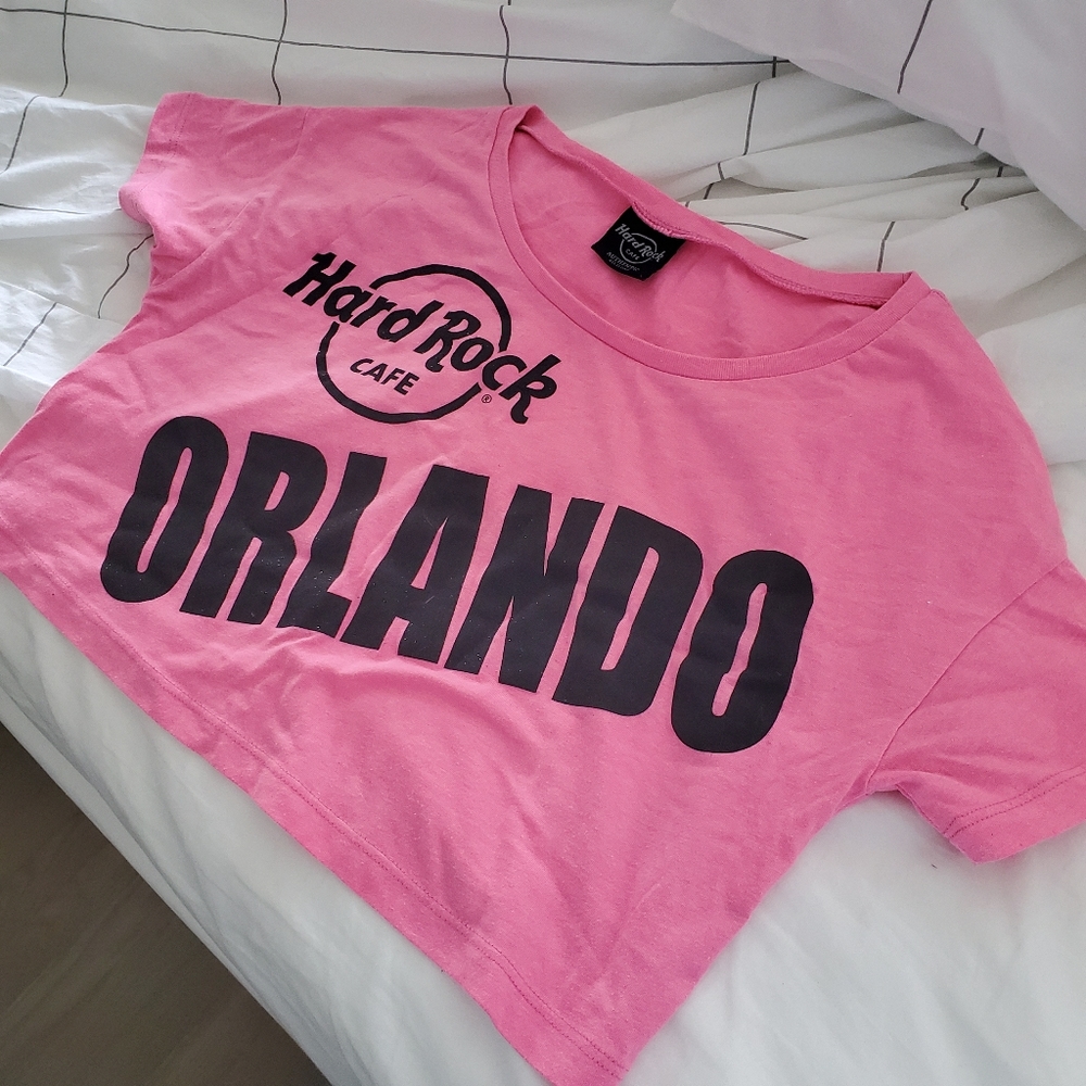 Hard Rock Cafe Pink Crop Top